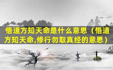 悟道方知天命是什么意思（悟道方知天命,修行勿取真经的意思）