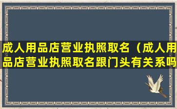 成人用品店营业执照取名（成人用品店营业执照取名跟门头有关系吗）