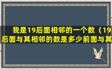 我是19后面相邻的一个数（19后面与其相邻的数是多少前面与其相邻的数是多少）