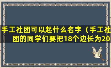 手工社团可以起什么名字（手工社团的同学们要把18个边长为20厘米）