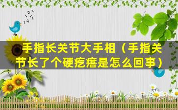 手指长关节大手相（手指关节长了个硬疙瘩是怎么回事）