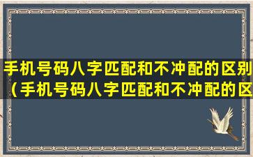 手机号码八字匹配和不冲配的区别（手机号码八字匹配和不冲配的区别是什么）