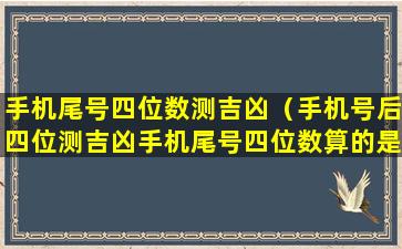 手机尾号四位数测吉凶（手机号后四位测吉凶手机尾号四位数算的是零）