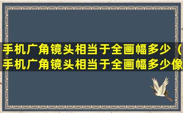 手机广角镜头相当于全画幅多少（手机广角镜头相当于全画幅多少像素）