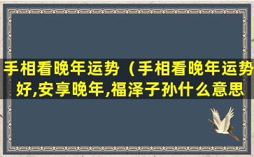 手相看晚年运势（手相看晚年运势好,安享晚年,福泽子孙什么意思）