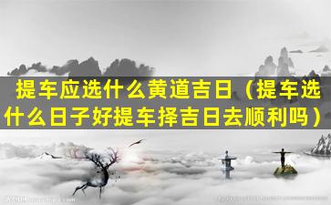 提车应选什么黄道吉日（提车选什么日子好提车择吉日去顺利吗）