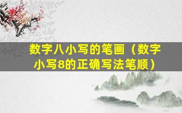 数字八小写的笔画（数字小写8的正确写法笔顺）