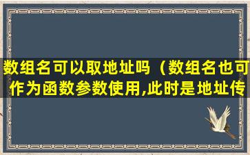 数组名可以取地址吗（数组名也可作为函数参数使用,此时是地址传递）