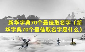 新华字典70个最佳取名字（新华字典70个最佳取名字是什么）