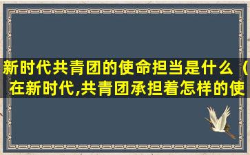 新时代共青团的使命担当是什么（在新时代,共青团承担着怎样的使命）