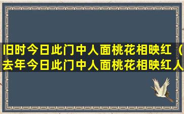 旧时今日此门中人面桃花相映红（去年今日此门中人面桃花相映红人面不知何处去）