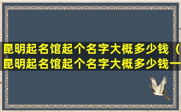 昆明起名馆起个名字大概多少钱（昆明起名馆起个名字大概多少钱一个）