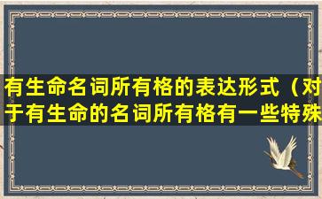 有生命名词所有格的表达形式（对于有生命的名词所有格有一些特殊的标法）