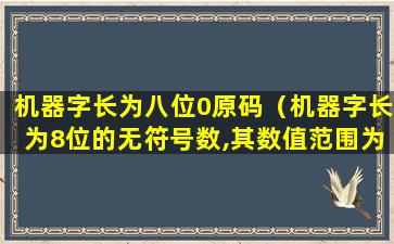 机器字长为八位0原码（机器字长为8位的无符号数,其数值范围为）