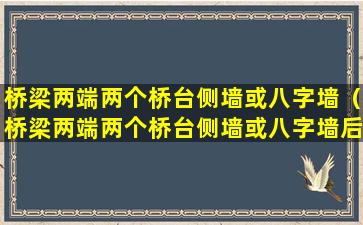 桥梁两端两个桥台侧墙或八字墙（桥梁两端两个桥台侧墙或八字墙后端点之间的距离称为）