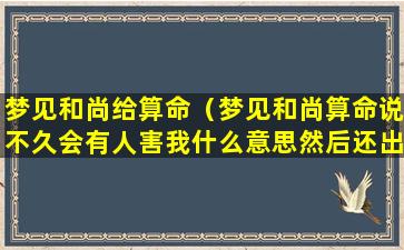 梦见和尚给算命（梦见和尚算命说不久会有人害我什么意思然后还出血了）