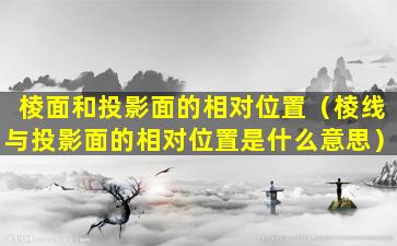 棱面和投影面的相对位置（棱线与投影面的相对位置是什么意思）