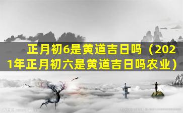 正月初6是黄道吉日吗（2021年正月初六是黄道吉日吗农业）