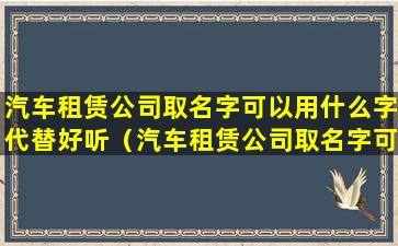 汽车租赁公司取名字可以用什么字代替好听（汽车租赁公司取名字可以用什么字代替好听点）