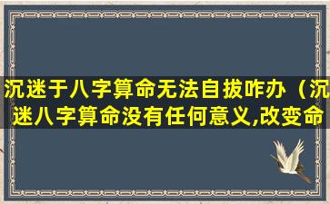 沉迷于八字算命无法自拔咋办（沉迷八字算命没有任何意义,改变命运是要）