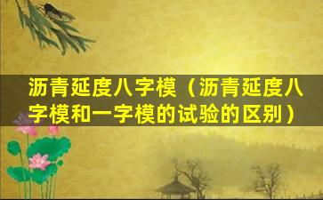 沥青延度八字模（沥青延度八字模和一字模的试验的区别）