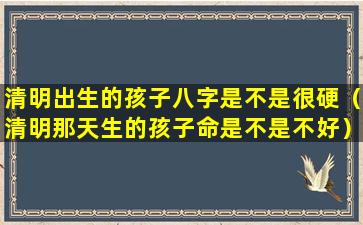 清明出生的孩子八字是不是很硬（清明那天生的孩子命是不是不好）