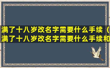 满了十八岁改名字需要什么手续（满了十八岁改名字需要什么手续和证件）