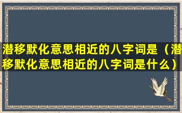 潜移默化意思相近的八字词是（潜移默化意思相近的八字词是什么）