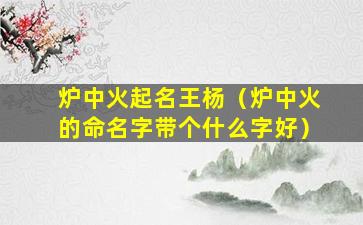 炉中火起名王杨（炉中火的命名字带个什么字好）