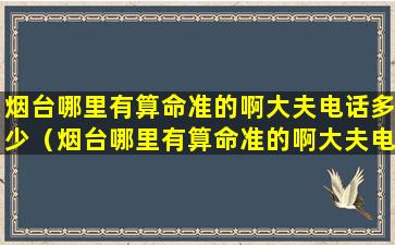 烟台哪里有算命准的啊大夫电话多少（烟台哪里有算命准的啊大夫电话多少号）