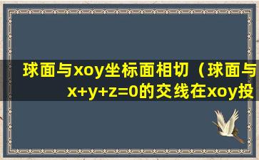 球面与xoy坐标面相切（球面与x+y+z=0的交线在xoy投影面积）