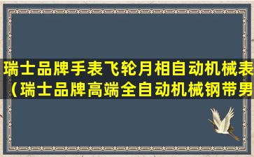 瑞士品牌手表飞轮月相自动机械表（瑞士品牌高端全自动机械钢带男士手表）