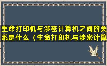 生命打印机与涉密计算机之间的关系是什么（生命打印机与涉密计算机之间的关系是什么意思）