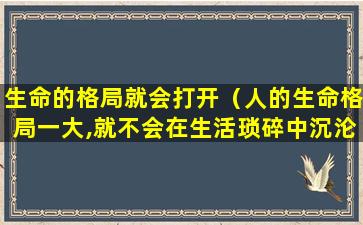 生命的格局就会打开（人的生命格局一大,就不会在生活琐碎中沉沦）