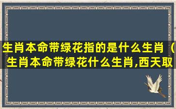 生肖本命带绿花指的是什么生肖（生肖本命带绿花什么生肖,西天取经它有份）