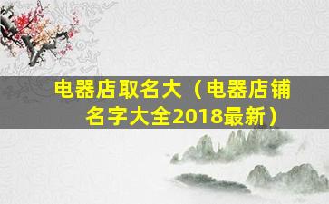 电器店取名大（电器店铺名字大全2018最新）