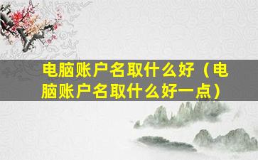 电脑账户名取什么好（电脑账户名取什么好一点）