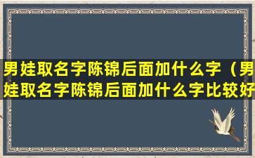 男娃取名字陈锦后面加什么字（男娃取名字陈锦后面加什么字比较好）