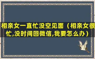 相亲女一直忙没空见面（相亲女很忙,没时间回微信,我要怎么办）