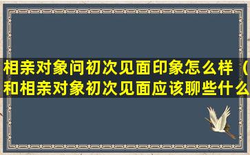 相亲对象问初次见面印象怎么样（和相亲对象初次见面应该聊些什么）