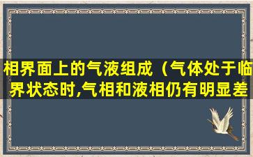 相界面上的气液组成（气体处于临界状态时,气相和液相仍有明显差别）