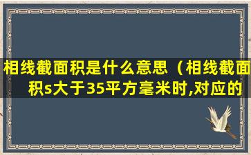 相线截面积是什么意思（相线截面积s大于35平方毫米时,对应的地线应选择）