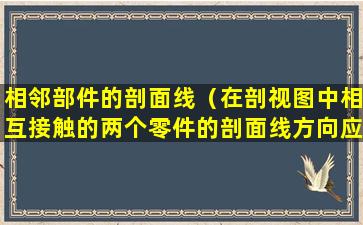 相邻部件的剖面线（在剖视图中相互接触的两个零件的剖面线方向应相反）