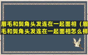 眉毛和鬓角头发连在一起面相（眉毛和鬓角头发连在一起面相怎么样）