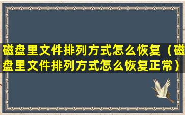 磁盘里文件排列方式怎么恢复（磁盘里文件排列方式怎么恢复正常）