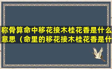 称骨算命中移花接木桂花香是什么意思（命里的移花接木桂花香是什么意思）