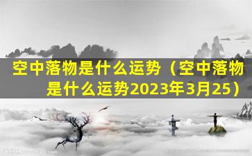 空中落物是什么运势（空中落物是什么运势2023年3月25）