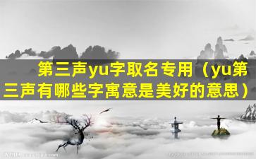 第三声yu字取名专用（yu第三声有哪些字寓意是美好的意思）