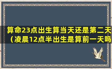 算命23点出生算当天还是第二天（凌晨12点半出生是算前一天吗）