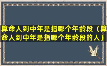 算命人到中年是指哪个年龄段（算命人到中年是指哪个年龄段的人）